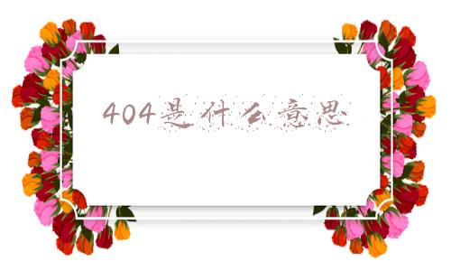 404是什么意思