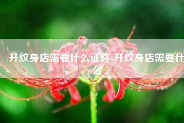 开纹身店需要什么证件-开纹身店需要什么