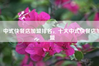 中式快餐店加盟排名，十大中式快餐店加盟