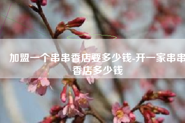 加盟一个串串香店要多少钱-开一家串串香店多少钱