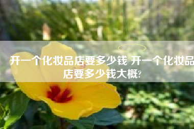 开一个化妆品店要多少钱 开一个化妆品店要多少钱大概?