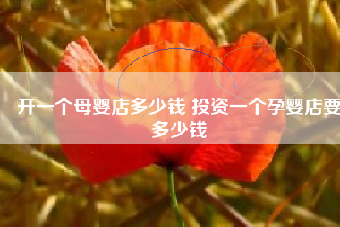 开一个母婴店多少钱 投资一个孕婴店要多少钱