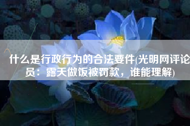什么是行政行为的合法要件(光明网评论员：露天做饭被罚款，谁能理解)