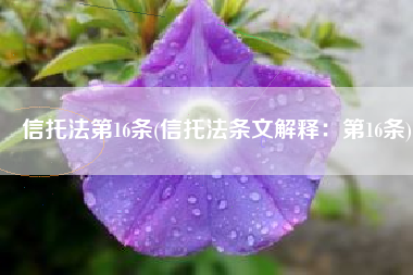 信托法第16条(信托法条文解释：第16条)