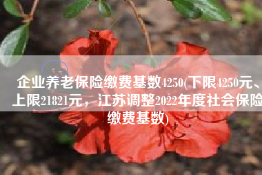 企业养老保险缴费基数4250(下限4250元、上限21821元，江苏调整2022年度社会保险缴费基数)
