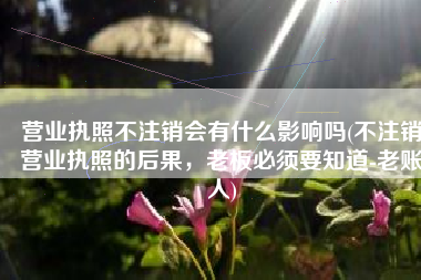 营业执照不注销会有什么影响吗(不注销营业执照的后果，老板必须要知道-老账人)