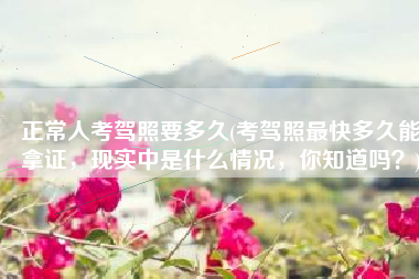正常人考驾照要多久(考驾照最快多久能拿证，现实中是什么情况，你知道吗？)