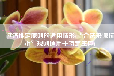 过错推定原则的适用情形(“合法来源抗辩”规则适用于特定主体)