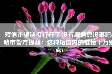 短信诈骗链接打开了,没有填信息没事吧(哈市警方提醒：这种短信内的链接千万别点)