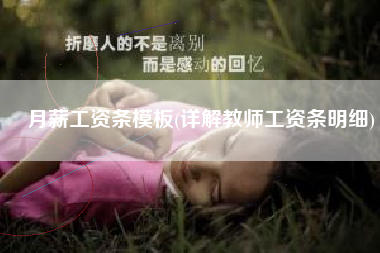 月薪工资条模板(详解教师工资条明细)