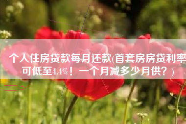 个人住房贷款每月还款(首套房房贷利率可低至4.4%！一个月减多少月供？)