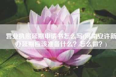 营业执照延期申请书怎么写(河南安许新办延期应该准备什么？怎么做？)