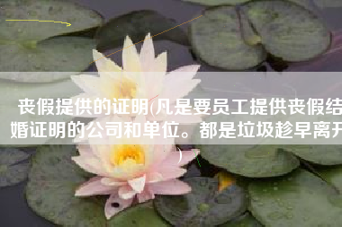 丧假提供的证明(凡是要员工提供丧假结婚证明的公司和单位。都是垃圾趁早离开)