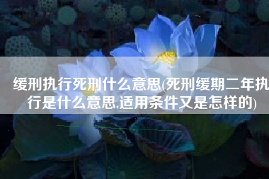 缓刑执行死刑什么意思(死刑缓期二年执行是什么意思,适用条件又是怎样的)