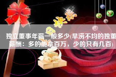 独立董事年薪一般多少(旱涝不均的独董薪酬：多的能拿百万，少的只有几百)