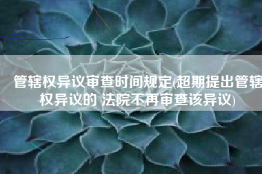 管辖权异议审查时间规定(超期提出管辖权异议的 法院不再审查该异议)