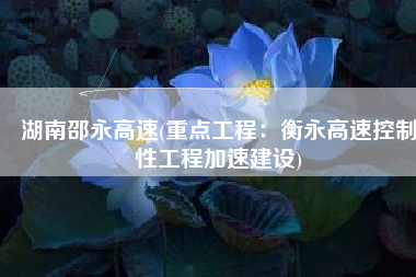 湖南邵永高速(重点工程：衡永高速控制性工程加速建设)