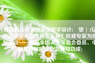 我国的社会保障制度教学设计(瞭望 | 2亿灵活就业人员社保怎么保？权威专家为你划重点——专访全国人大常委会委员、中国社会保障学会会长郑功成)