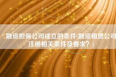融资担保公司成立的条件(融资租赁公司注册相关条件及要求？)