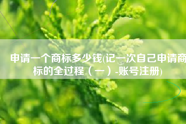 申请一个商标多少钱(记一次自己申请商标的全过程（一）-账号注册)