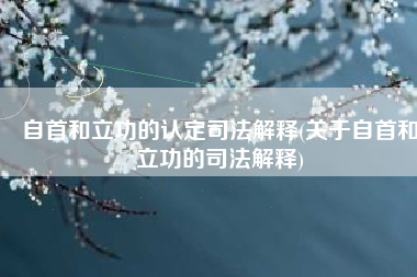 自首和立功的认定司法解释(关于自首和立功的司法解释)