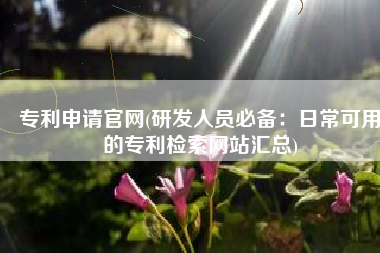 专利申请官网(研发人员必备：日常可用的专利检索网站汇总)
