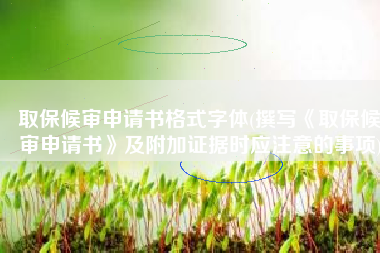 取保候审申请书格式字体(撰写《取保候审申请书》及附加证据时应注意的事项)
