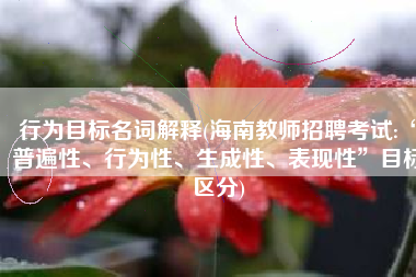 行为目标名词解释(海南教师招聘考试:“普遍性、行为性、生成性、表现性”目标区分)
