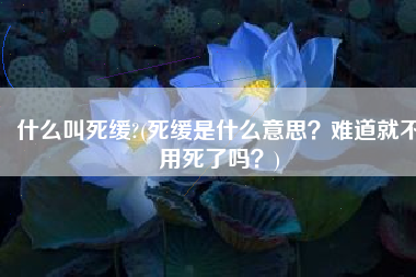 什么叫死缓?(死缓是什么意思？难道就不用死了吗？)