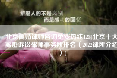 北京离婚律师咨询免费热线123(北京十大离婚诉讼律师事务所排名（2022律所介绍）)