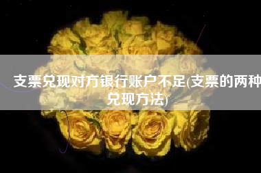 支票兑现对方银行账户不足(支票的两种兑现方法)