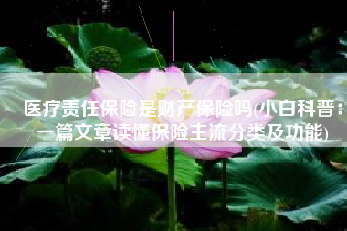 医疗责任保险是财产保险吗(小白科普：一篇文章读懂保险主流分类及功能)