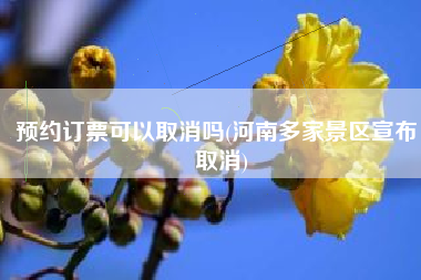 预约订票可以取消吗(河南多家景区宣布：取消)