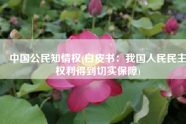 中国公民知情权(白皮书：我国人民民主权利得到切实保障)
