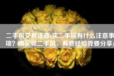 二手房交易注意(买二手房有什么注意事项？刚买完二手房，有些经验我要分享)
