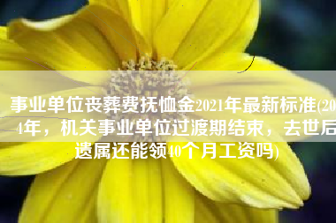 事业单位丧葬费抚恤金2021年最新标准(2024年，机关事业单位过渡期结束，去世后遗属还能领40个月工资吗)