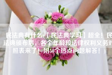 民法典有什么(【民法典学习】超全！民法典颁布后，各个年龄段法律权利义务对照表来了！附50个热点问题解答！)