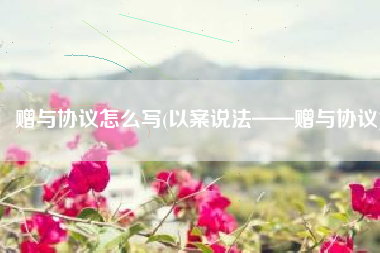 赠与协议怎么写(以案说法——赠与协议)