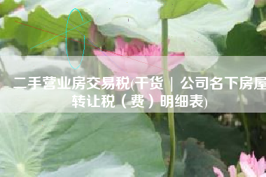 二手营业房交易税(干货 | 公司名下房屋转让税（费）明细表)