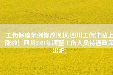 工伤保险条例修改现状(四川工伤津贴上涨啦！四川2021年调整工伤人员待遇政策出炉)