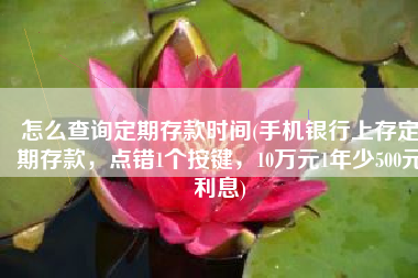 怎么查询定期存款时间(手机银行上存定期存款，点错1个按键，10万元1年少500元利息)