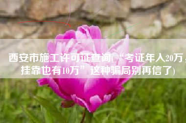 西安市施工许可证查询(“考证年入20万，挂靠也有10万”这种骗局别再信了)