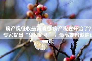 房产税征收最新消息(房产税要开始了？专家提出“免征面积”，最高或将缴纳12000元)