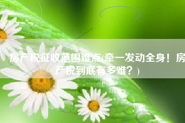 房产税征收范围难点(牵一发动全身！房产税到底有多难？)