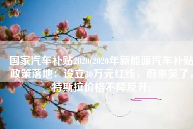 国家汽车补贴2020(2020年新能源汽车补贴政策落地：设立30万元红线，蔚来笑了，特斯拉价格不降反升)