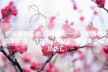 广东揭阳车祸(广东揭阳一小车遭两辆大货车夹成“铁饼”，警方：事故未造成人员伤亡)