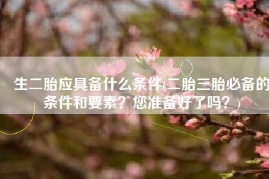 生二胎应具备什么条件(二胎三胎必备的条件和要素？您准备好了吗？)
