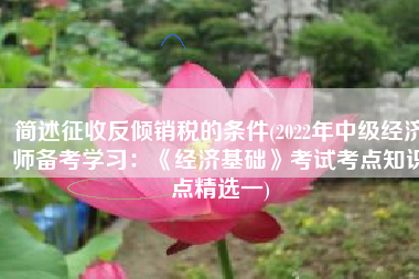 简述征收反倾销税的条件(2022年中级经济师备考学习：《经济基础》考试考点知识点精选一)