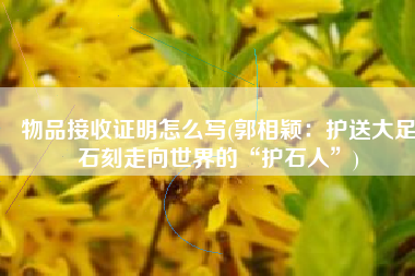 物品接收证明怎么写(郭相颖：护送大足石刻走向世界的“护石人”)