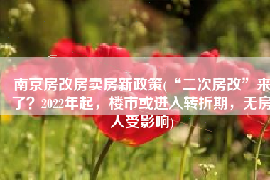 南京房改房卖房新政策(“二次房改”来了？2022年起，楼市或进入转折期，无房人受影响)